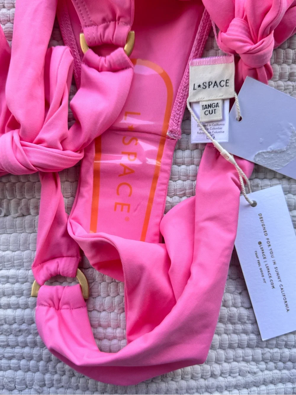 L*SPACE Black & Pink Bikini Set NWT | Lee Lee Top & Kiki Tanga Bottom
